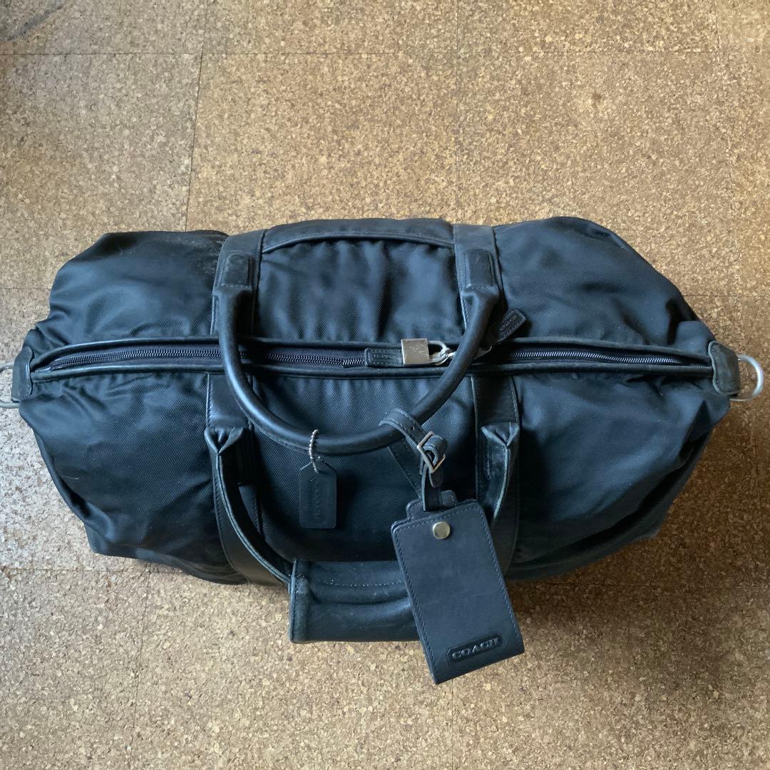 期間限定お値下げ中　COACH ボストンバック　ブラック　本革×ナイロン