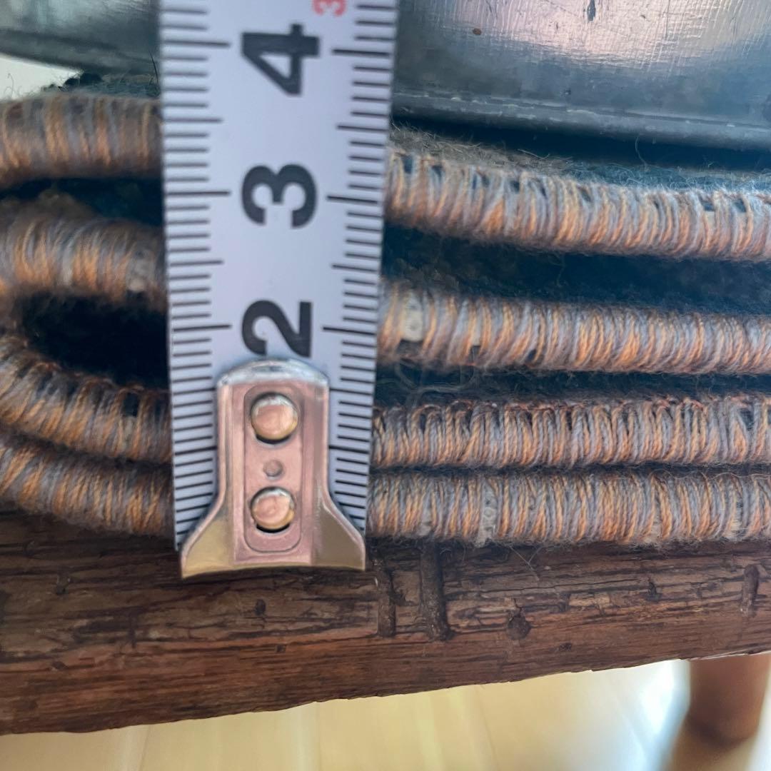 54×51㎝◇トルコヴィンテージラグ　ブラウン　ブルー　幾何学模様611