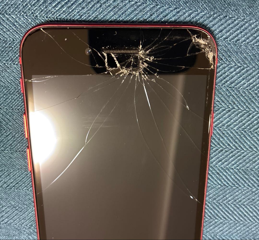 iPhone se2(128GB) 画面ワレあり　バッテリー非純正　レッド