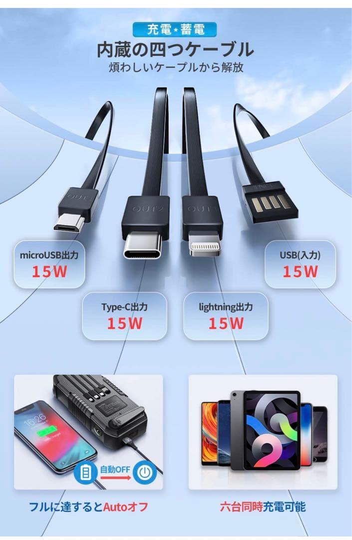 災害対策必需品　ソーラースマホモバイルバッテリー 大容量 送料無料