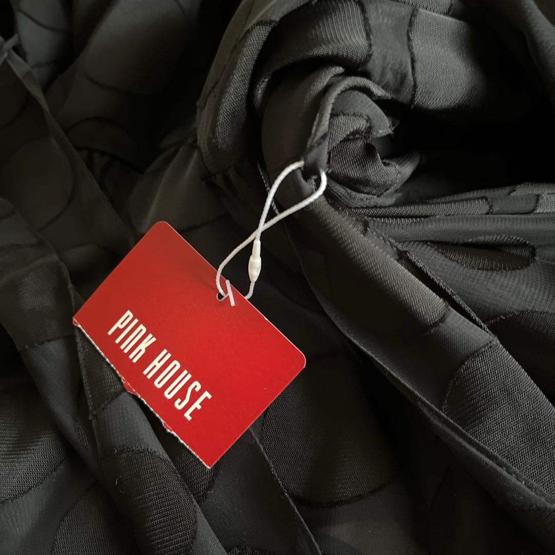 ピンクハウス　ドット柄 ブラック ロングワンピース　新品未使用　Ｍ