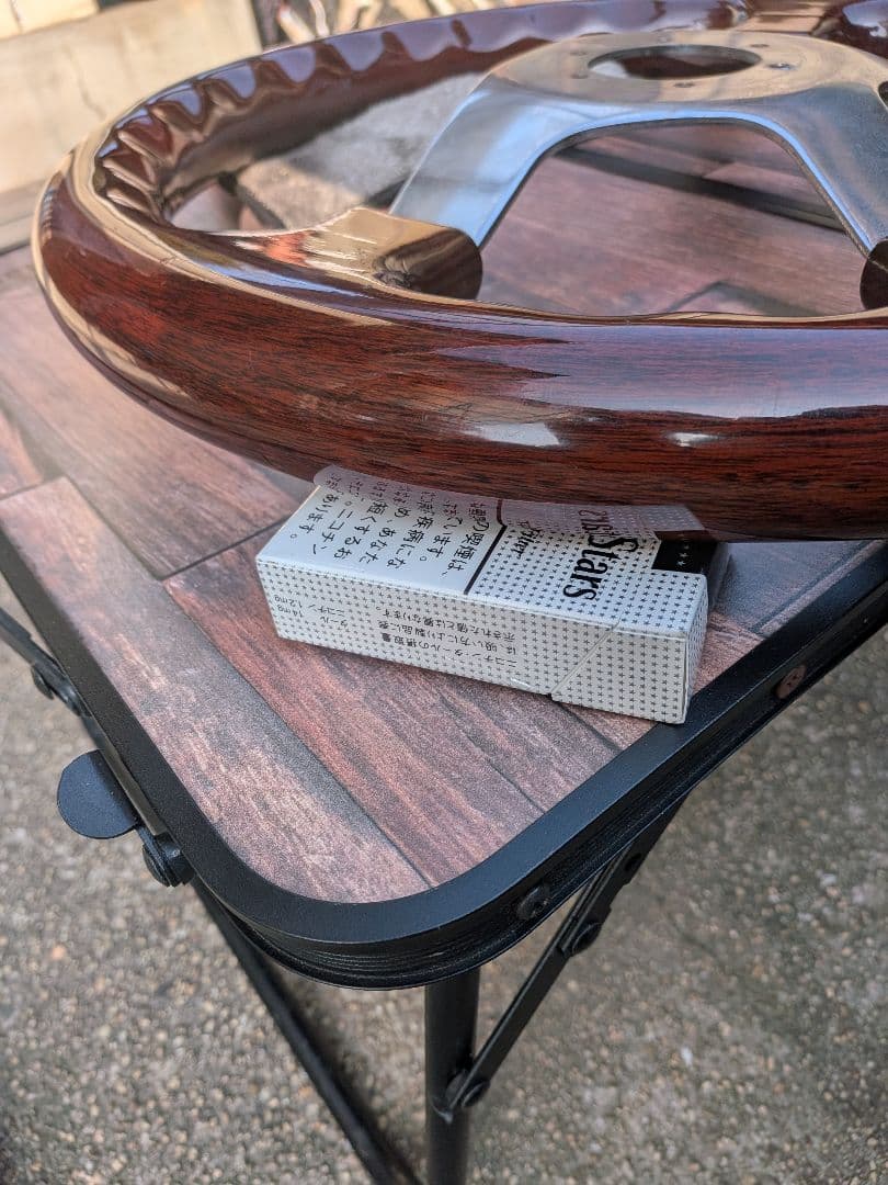 極太　ウッドステアリング　42mm ビンテージ　木目ハンドル　希少