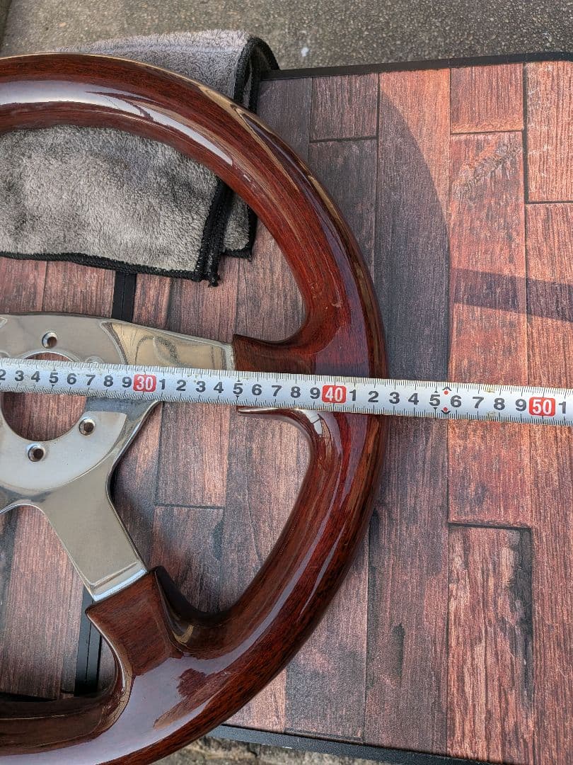 極太　ウッドステアリング　42mm ビンテージ　木目ハンドル　希少