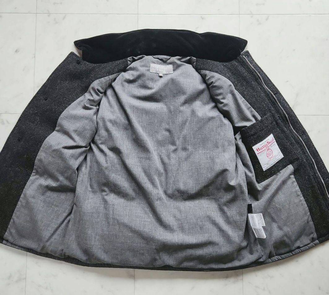 マーガレットハウエル 毛100% ダウンベスト 黒系 ハリスツイード Lサイズ