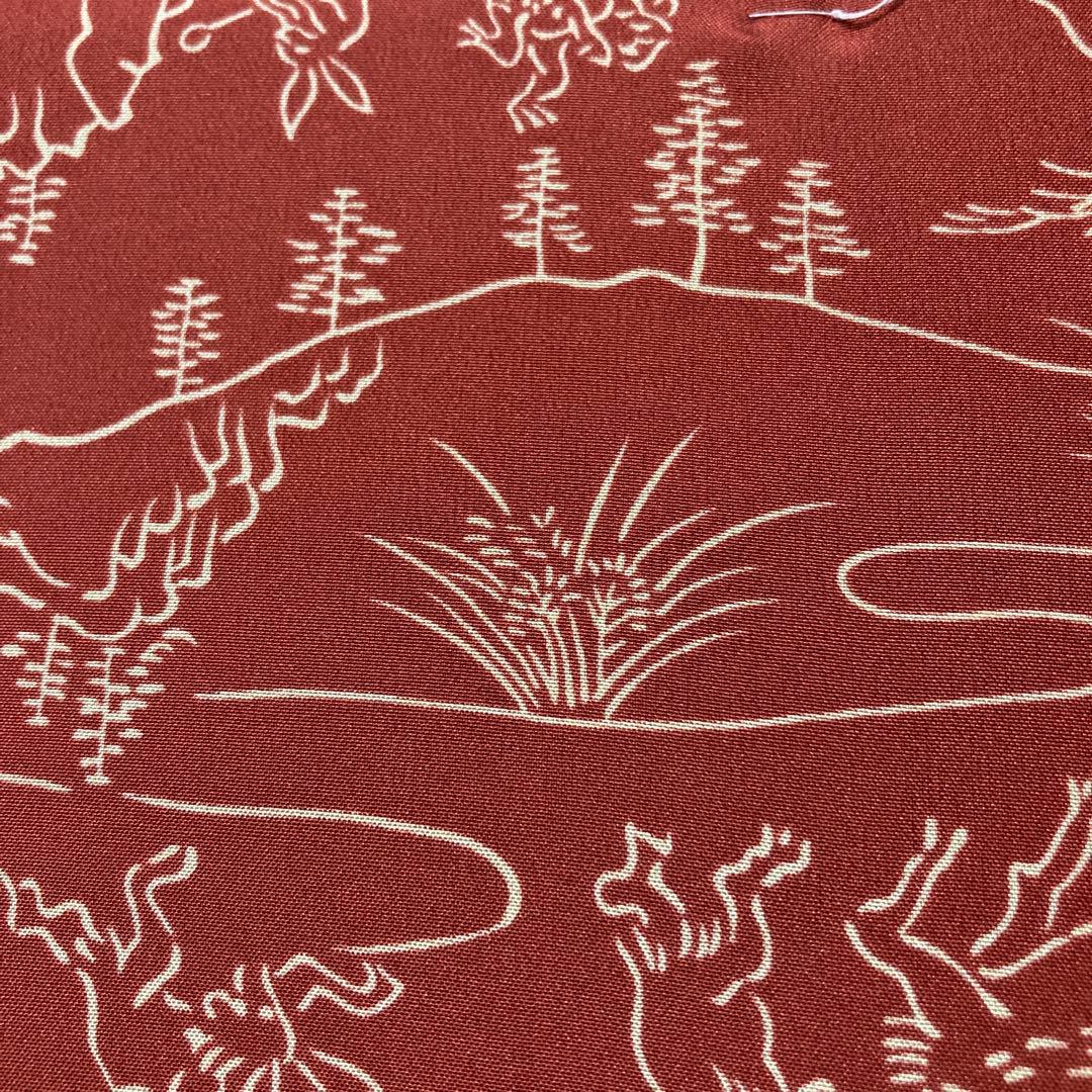 鳥獣戯画の長襦袢反物