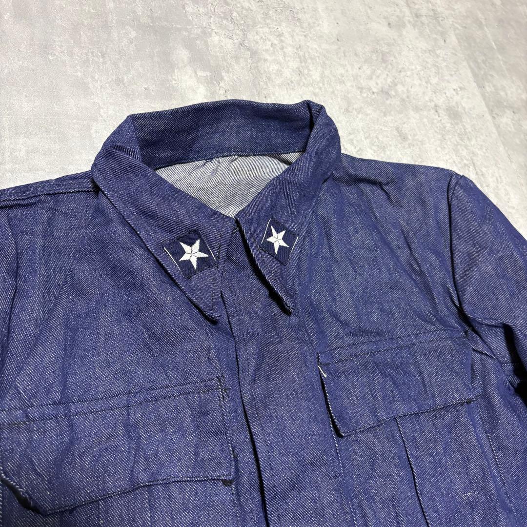 70s デッドストック　イタリア軍　デニムジャケット　ミリタリー　ノンウォッシュ