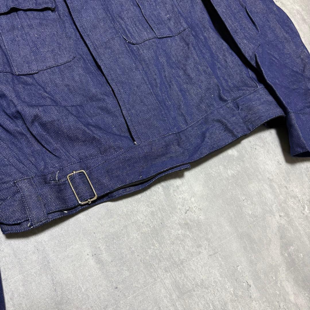 70s デッドストック　イタリア軍　デニムジャケット　ミリタリー　ノンウォッシュ