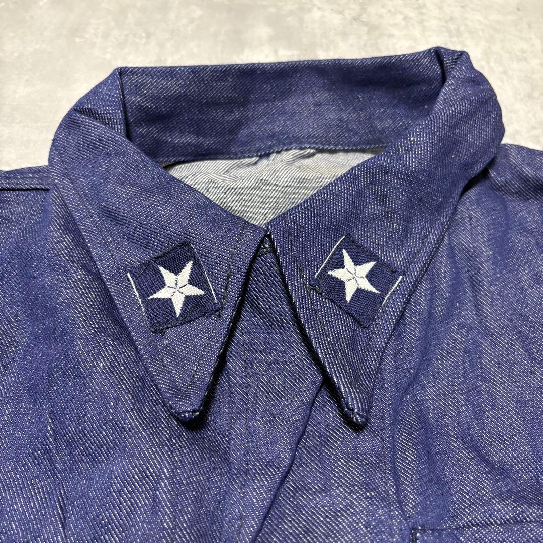 70s デッドストック　イタリア軍　デニムジャケット　ミリタリー　ノンウォッシュ