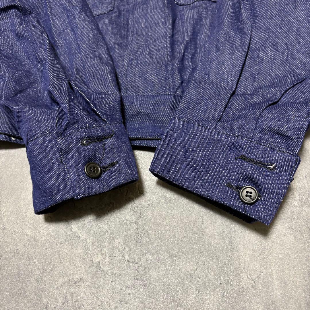 70s デッドストック　イタリア軍　デニムジャケット　ミリタリー　ノンウォッシュ
