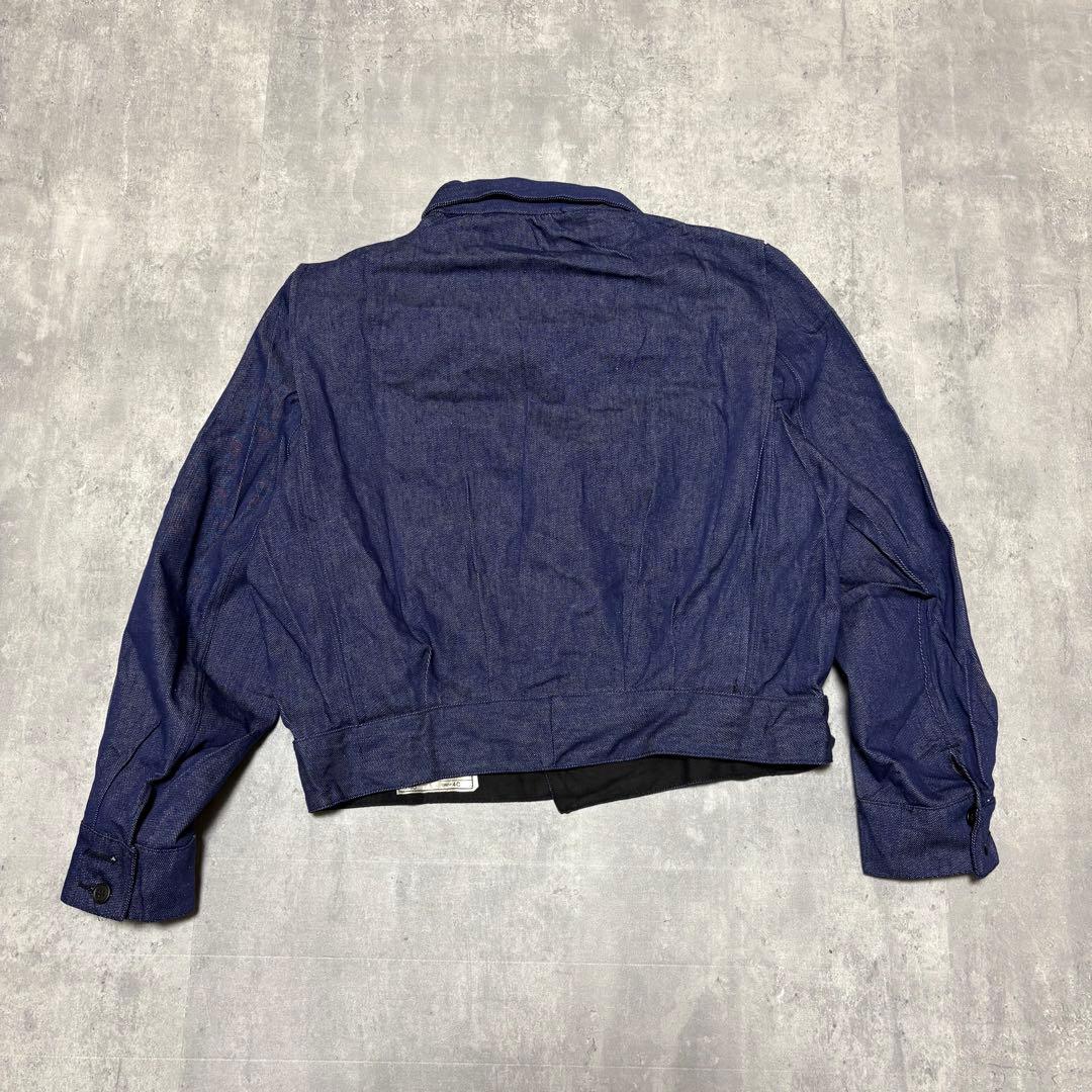 70s デッドストック　イタリア軍　デニムジャケット　ミリタリー　ノンウォッシュ