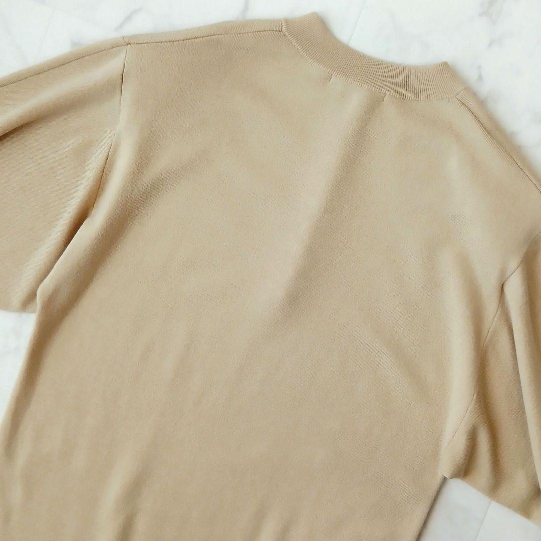 未使用タグ付 カレンソロジー 上品 パールフロントニットワンピース 毛 ベージュ