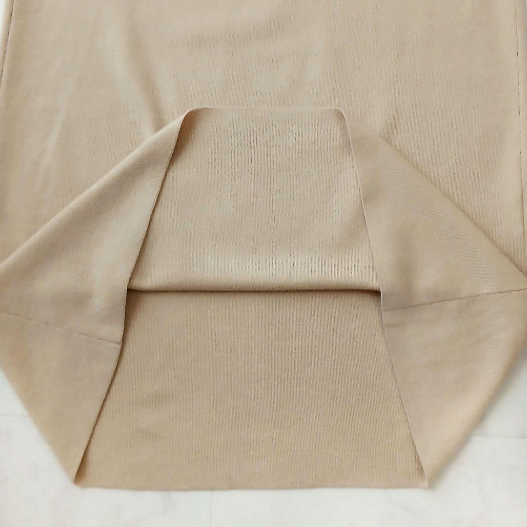 未使用タグ付 カレンソロジー 上品 パールフロントニットワンピース 毛 ベージュ