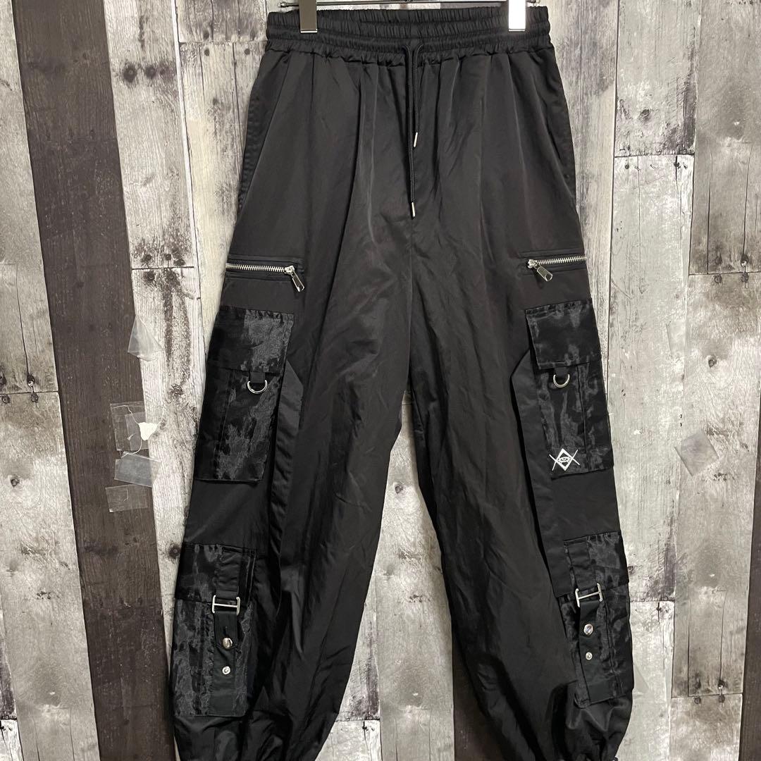 REFLEMレフレム　Y2K　ナイロンパンツ　刺繍　カーゴパンツ　シアーポケット