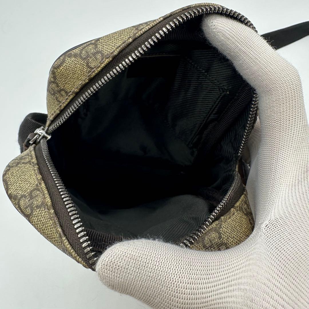 【美品】GUCCI ショルダーバッグ GG スプリーム GG柄 pvc×レザー