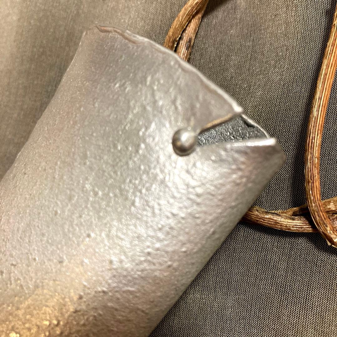 【美品★レア品】清課堂　錫（すず）製　花器