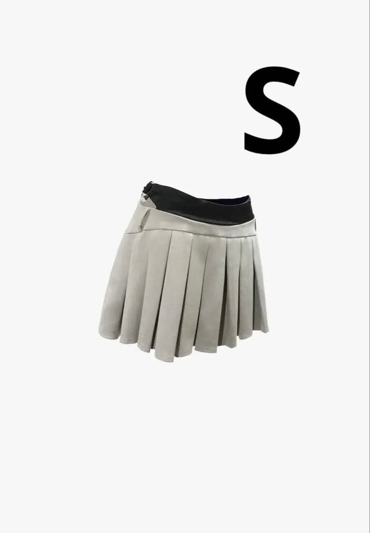 ザレッドスレッド S ring pleats skirt full グレー