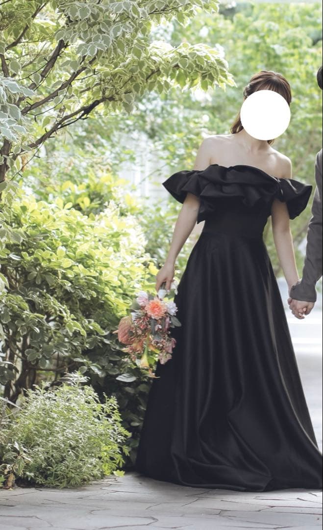 【TT様】ドレスプロダクション オフショルダー Aラインドレス ブラック