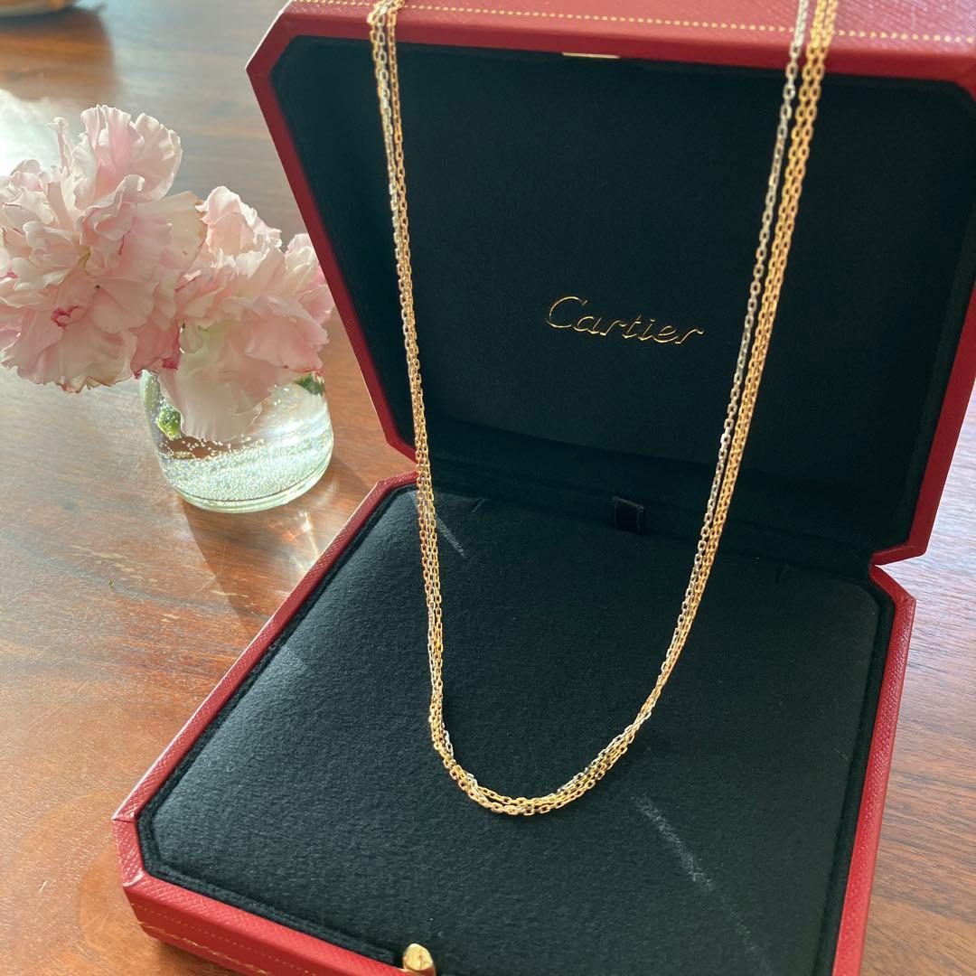 yk【超希少・廃盤】カルティエ トリニティ チェーンネックレス 3段階調節
