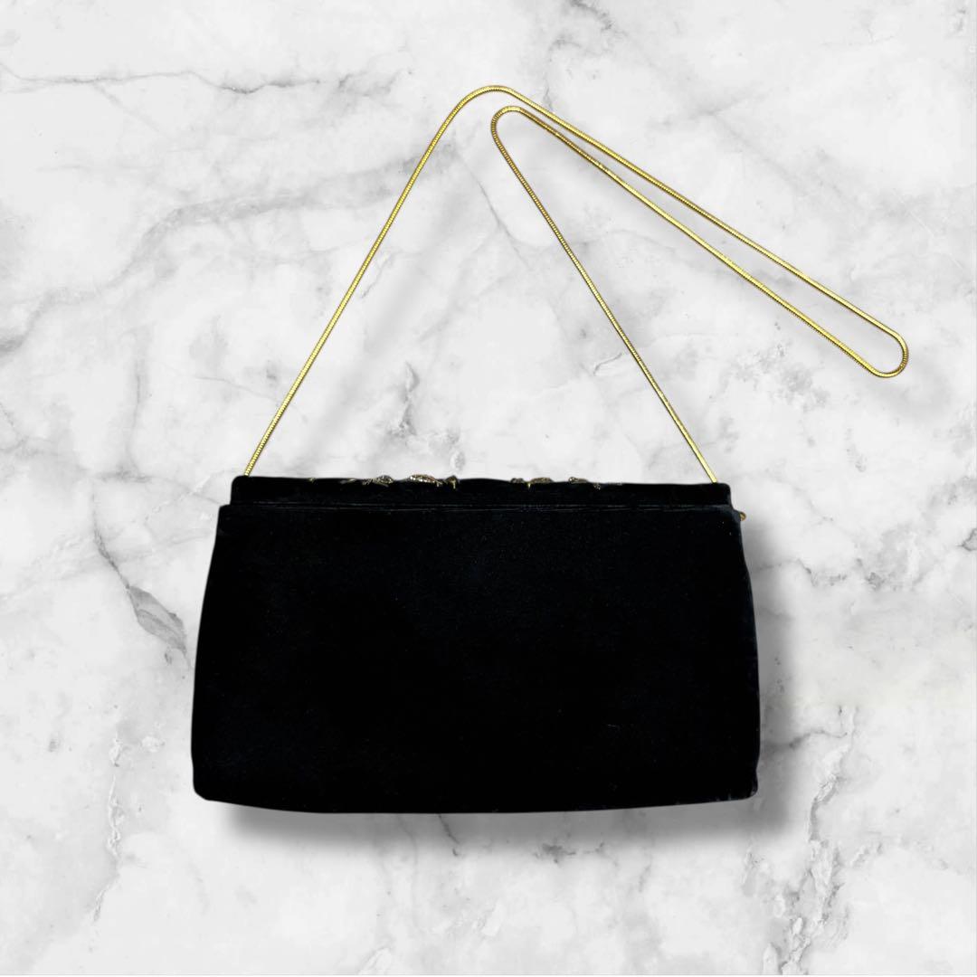 【極美品】皇室御用達 Lumyはしもと ビーズバッグ パーティー 刺繍 天然石