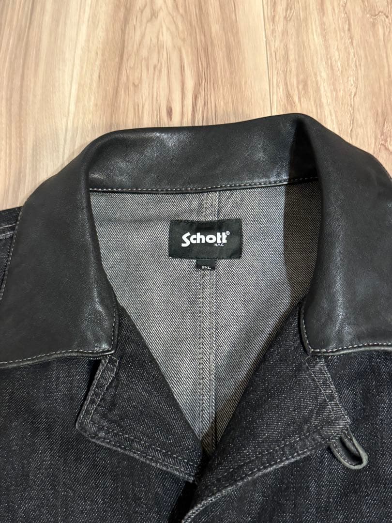 Schott ショット　ネップブラックデニム ワークジャケット定価39600円