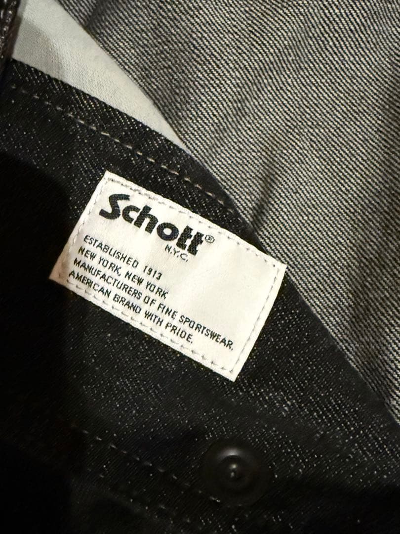 Schott ショット　ネップブラックデニム ワークジャケット定価39600円