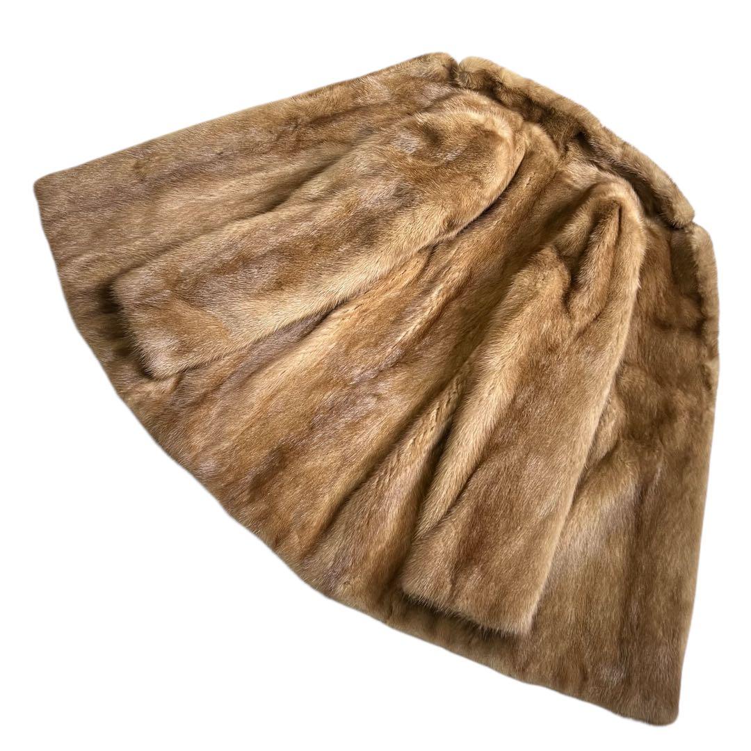 美品 パステルミンク リアルファーコート 毛皮 毛並み◎ なめし柔らか 11号