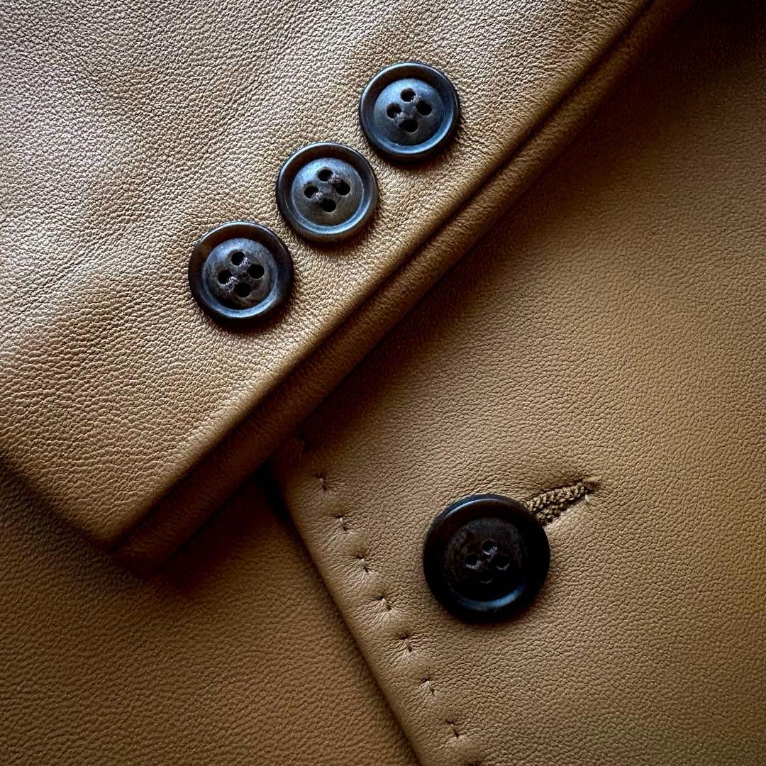 ★希少 XLサイズ★ G-stage テーラード ジャケット 羊革 キャメル