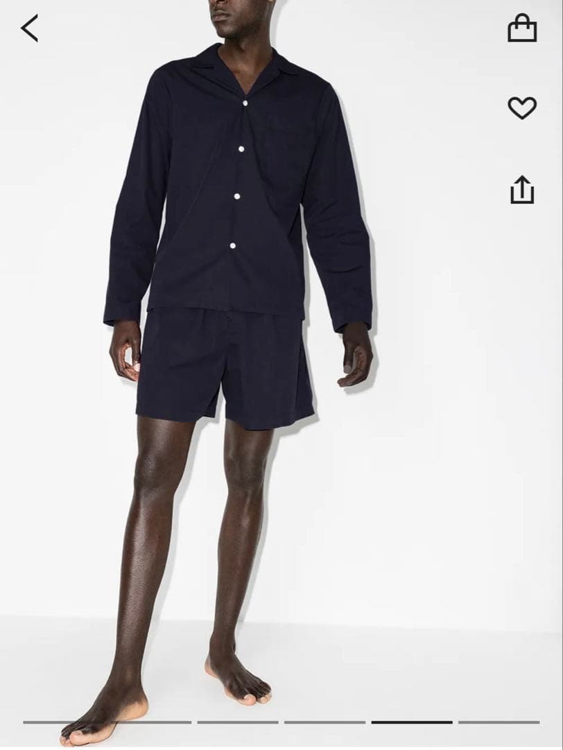 TEKLA ネイビー ショートパンツ ウエストゴム