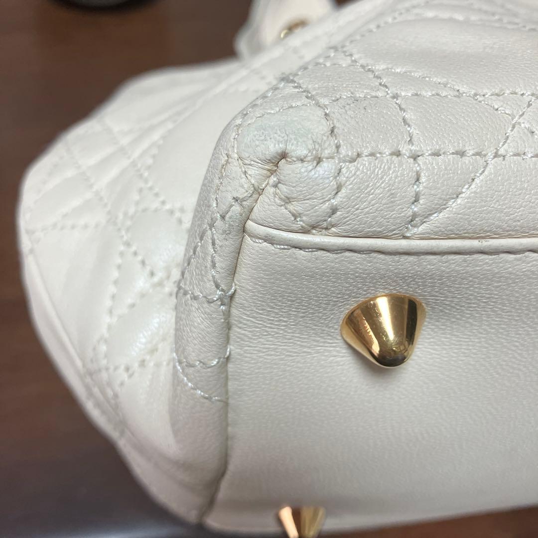 美品クリスチャンディオール　レディディオール カナージュ ハンドバッグ レザー