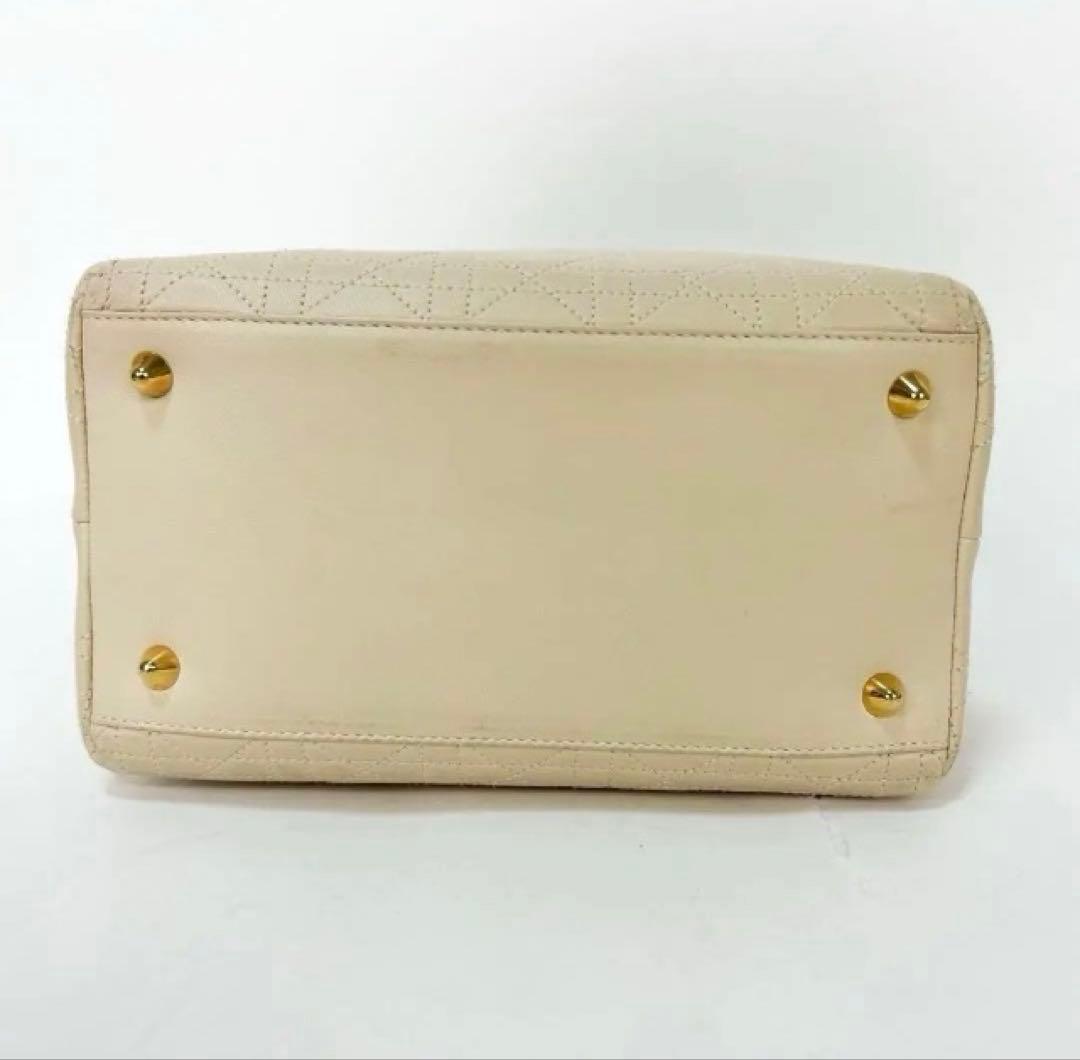 美品クリスチャンディオール　レディディオール カナージュ ハンドバッグ レザー