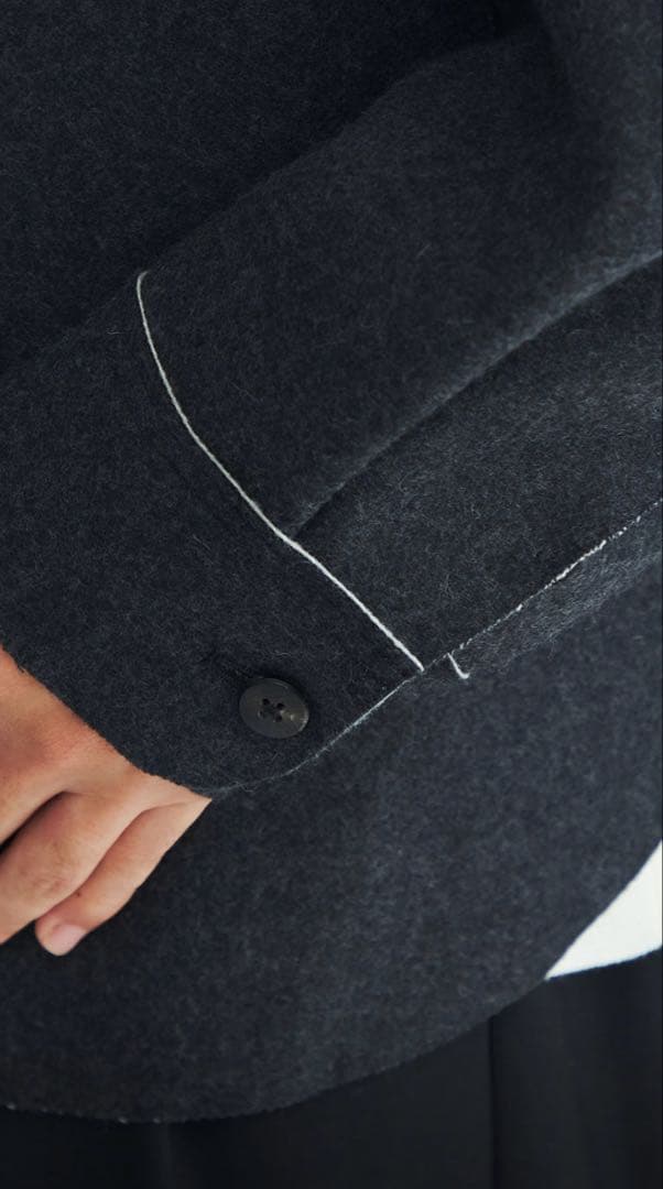 極美品 ETHOSENS エトセンス　ウールメルトン ジャケット　ダークグレー