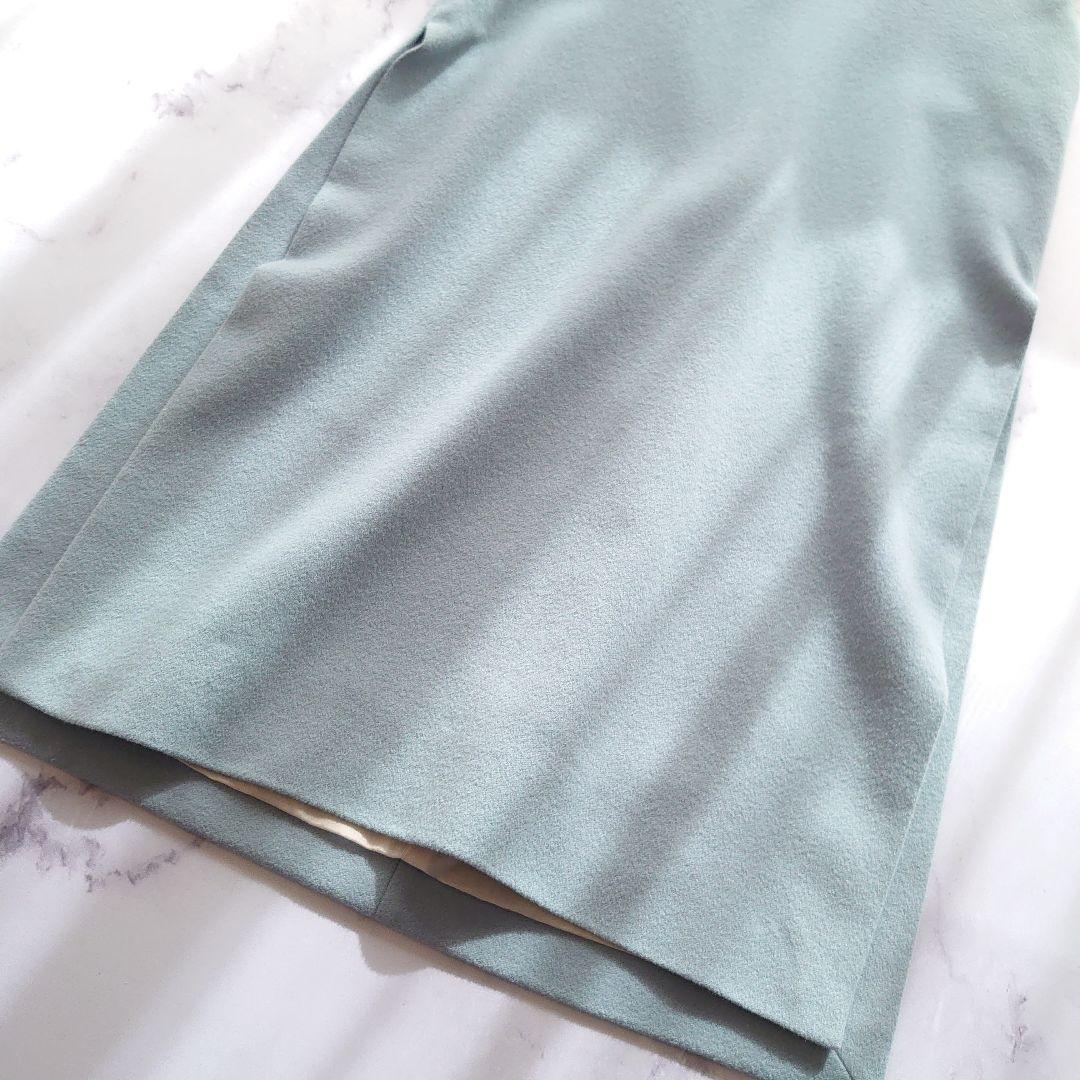 マイラン カシミヤ100％ ジレ ワンピース ベスト スリット ライトブルー