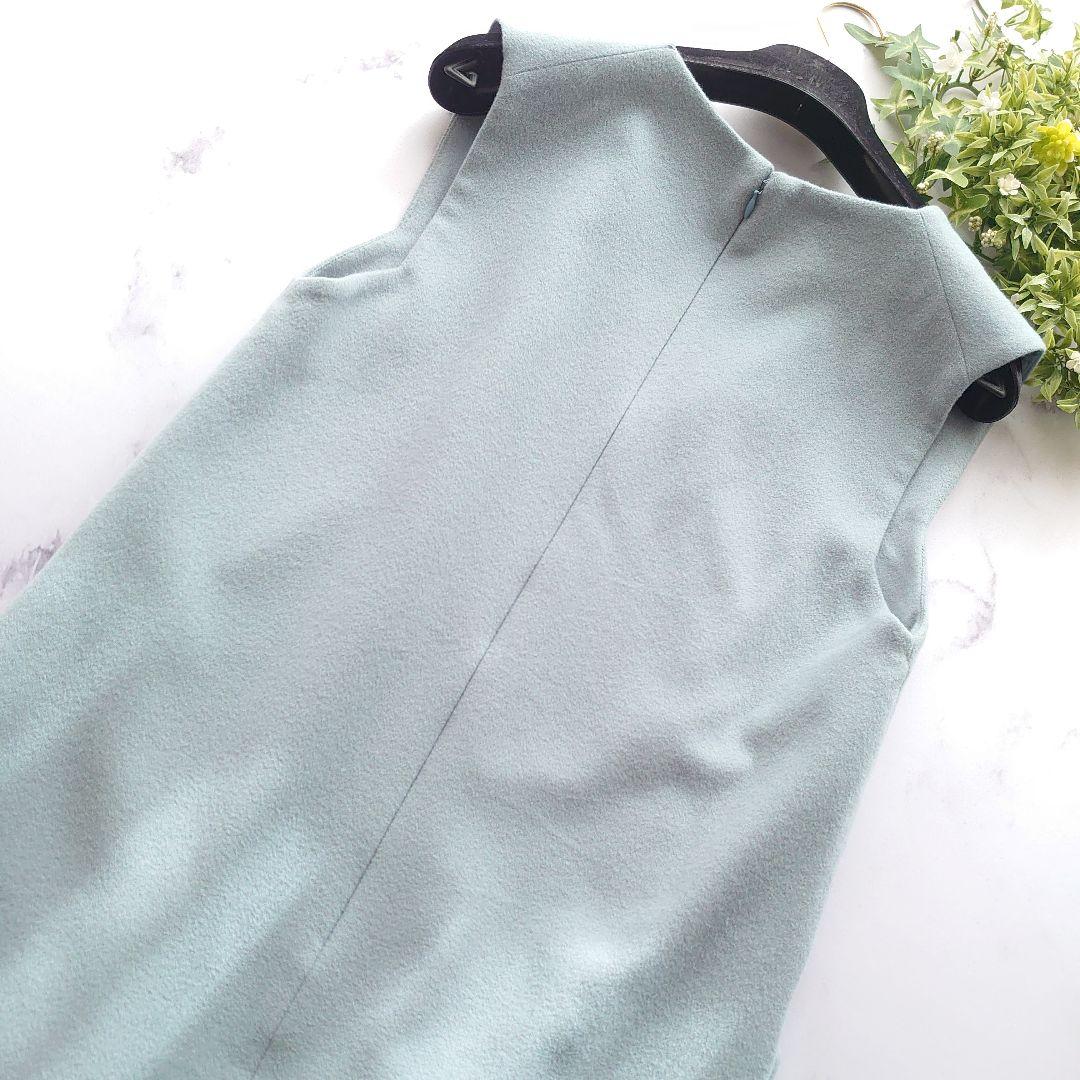 マイラン カシミヤ100％ ジレ ワンピース ベスト スリット ライトブルー