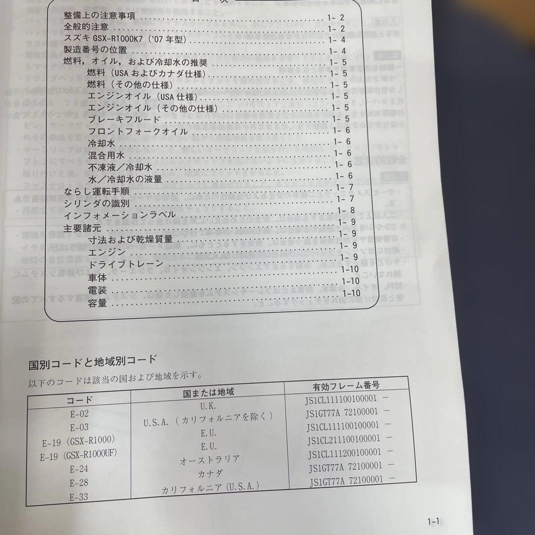 GSX-R 1000 サービスマニュアル 07年式
