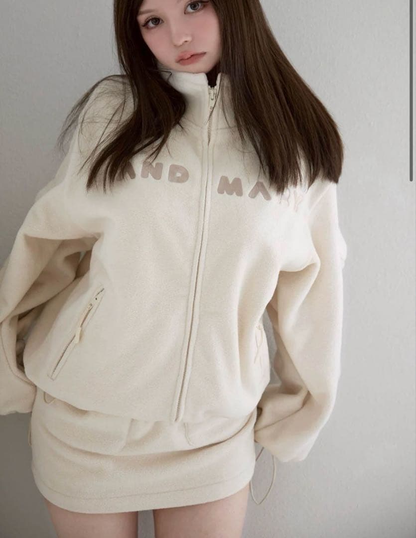 スカート andmary Mary logo fleece skirt