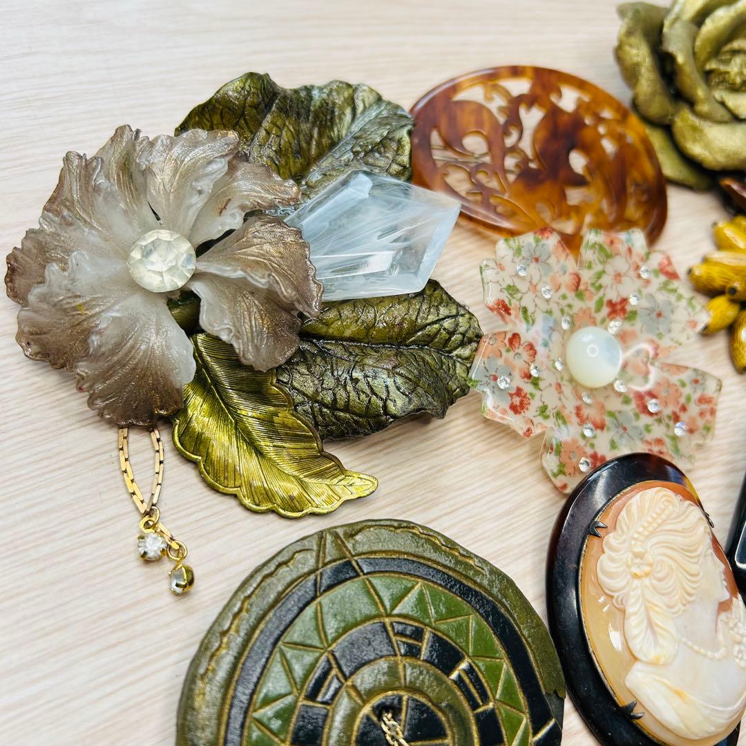 ヴィンテージブローチ コサージュ 百貨店購入品 シルバー