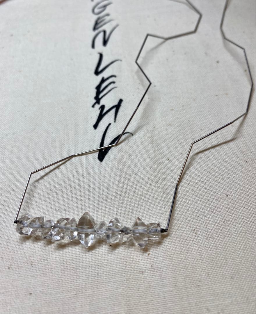 ヨーガンレール　ハーキマーダイヤモンドとシルバービーズのネックレス　ババグーリ