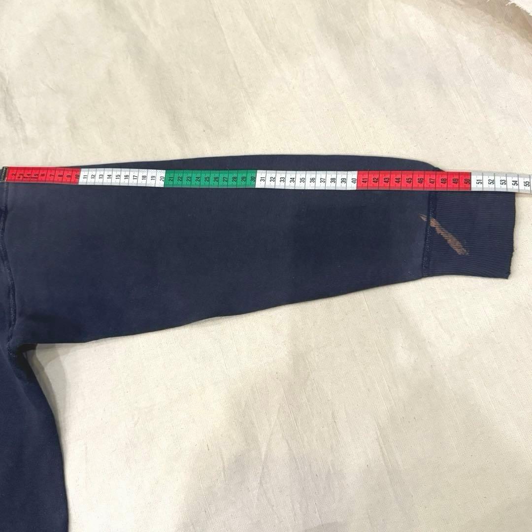 60s ダブルフェイス SWEAT ジップ パーカー 茄子紺 フェード ナス紺