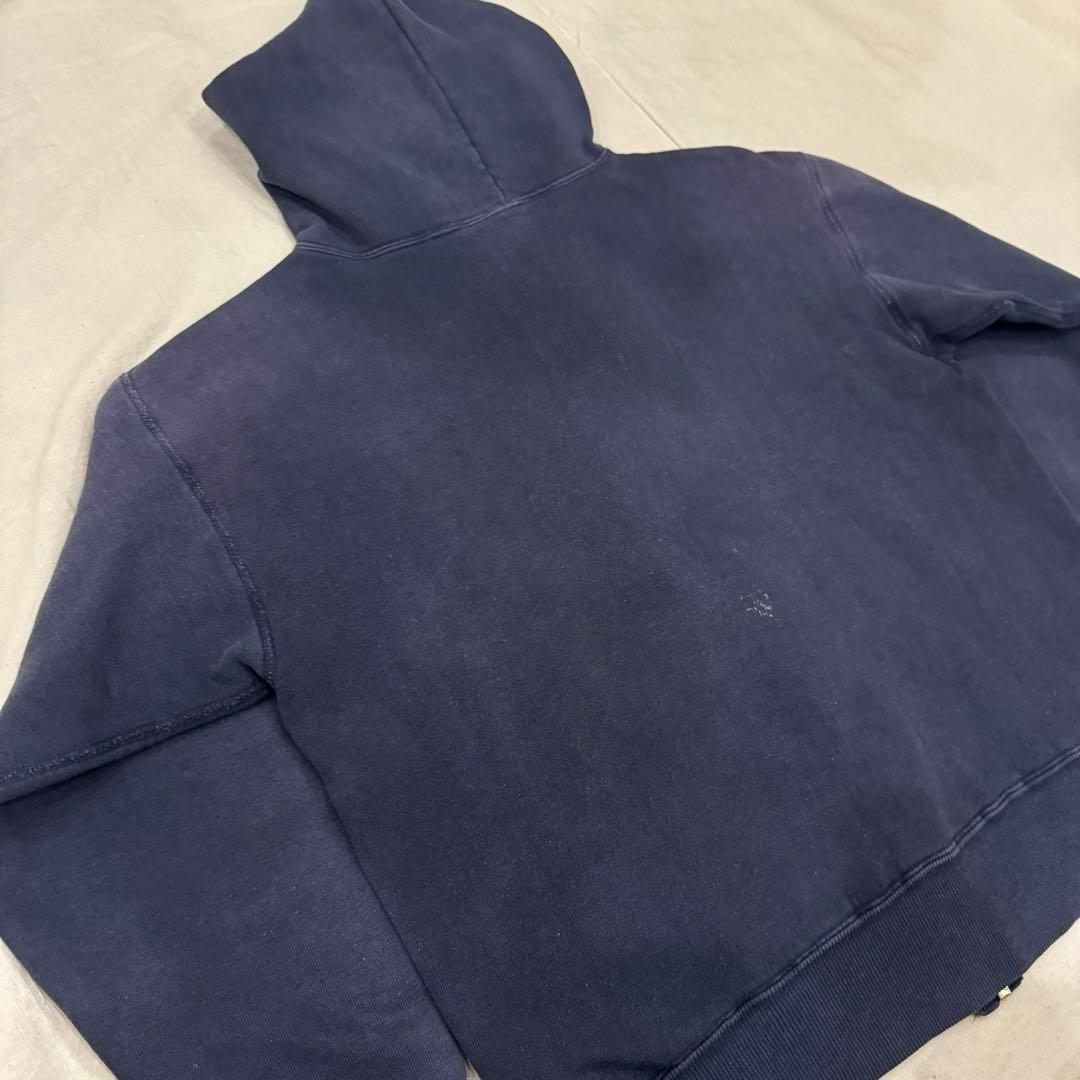60s ダブルフェイス SWEAT ジップ パーカー 茄子紺 フェード ナス紺