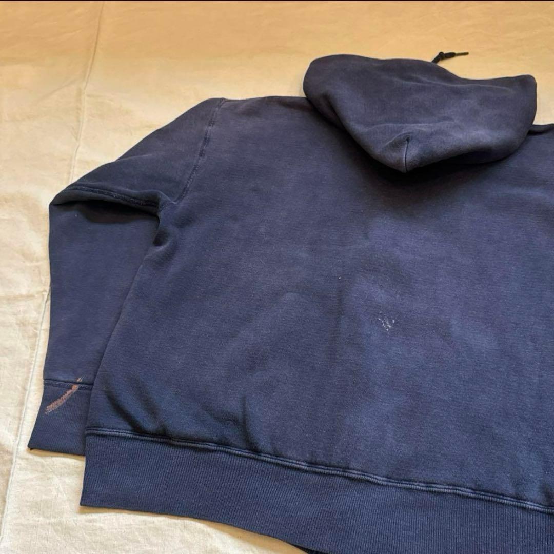 60s ダブルフェイス SWEAT ジップ パーカー 茄子紺 フェード ナス紺