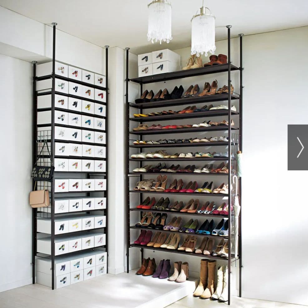 玄関の段差対応伸縮シューズラック 突っ張り式 11段