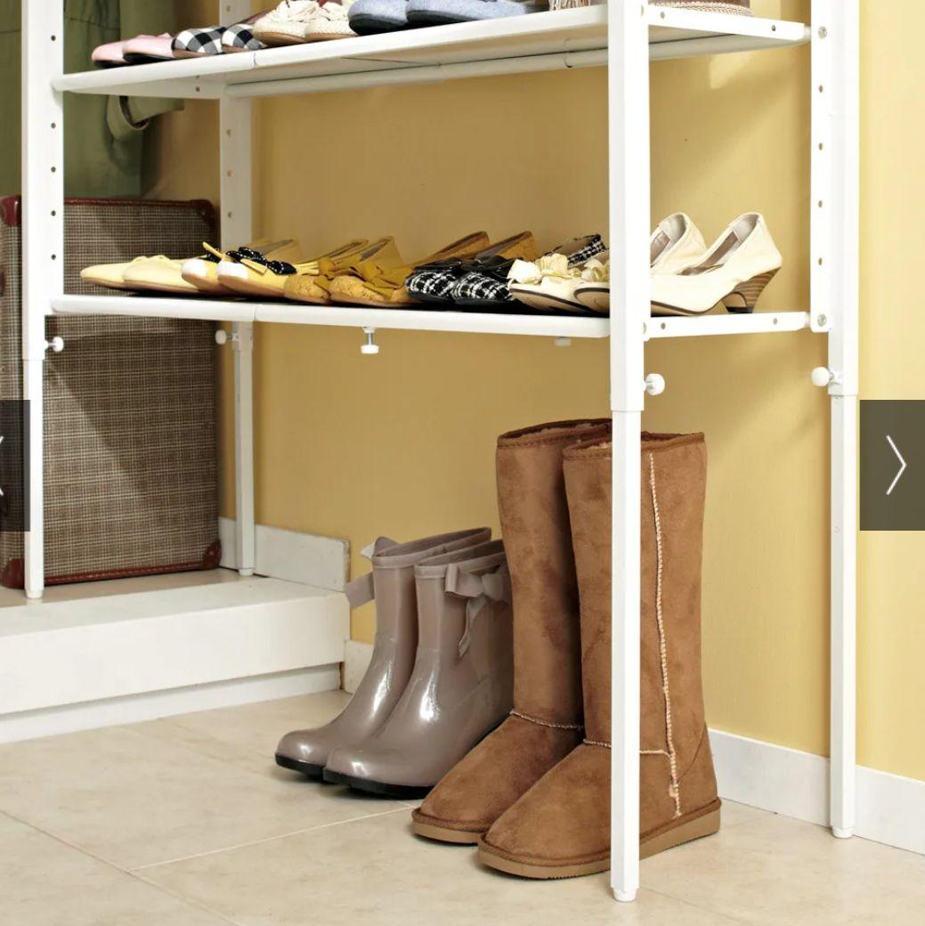 玄関の段差対応伸縮シューズラック 突っ張り式 11段