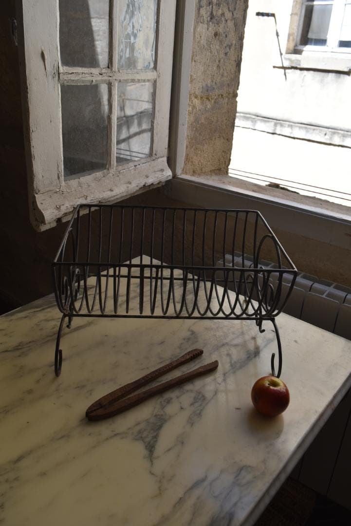 フランスアンティーク　アイアン　ディシュラック　美品　鉄　古道具