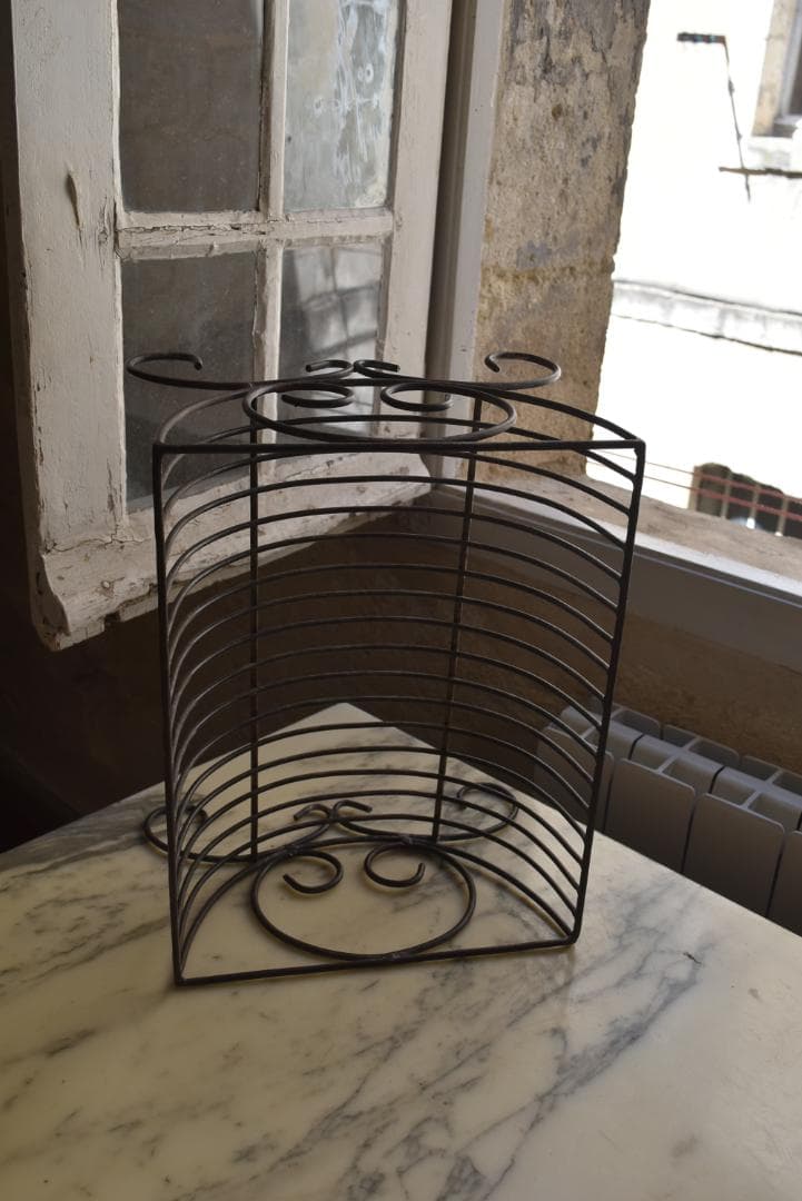 フランスアンティーク　アイアン　ディシュラック　美品　鉄　古道具