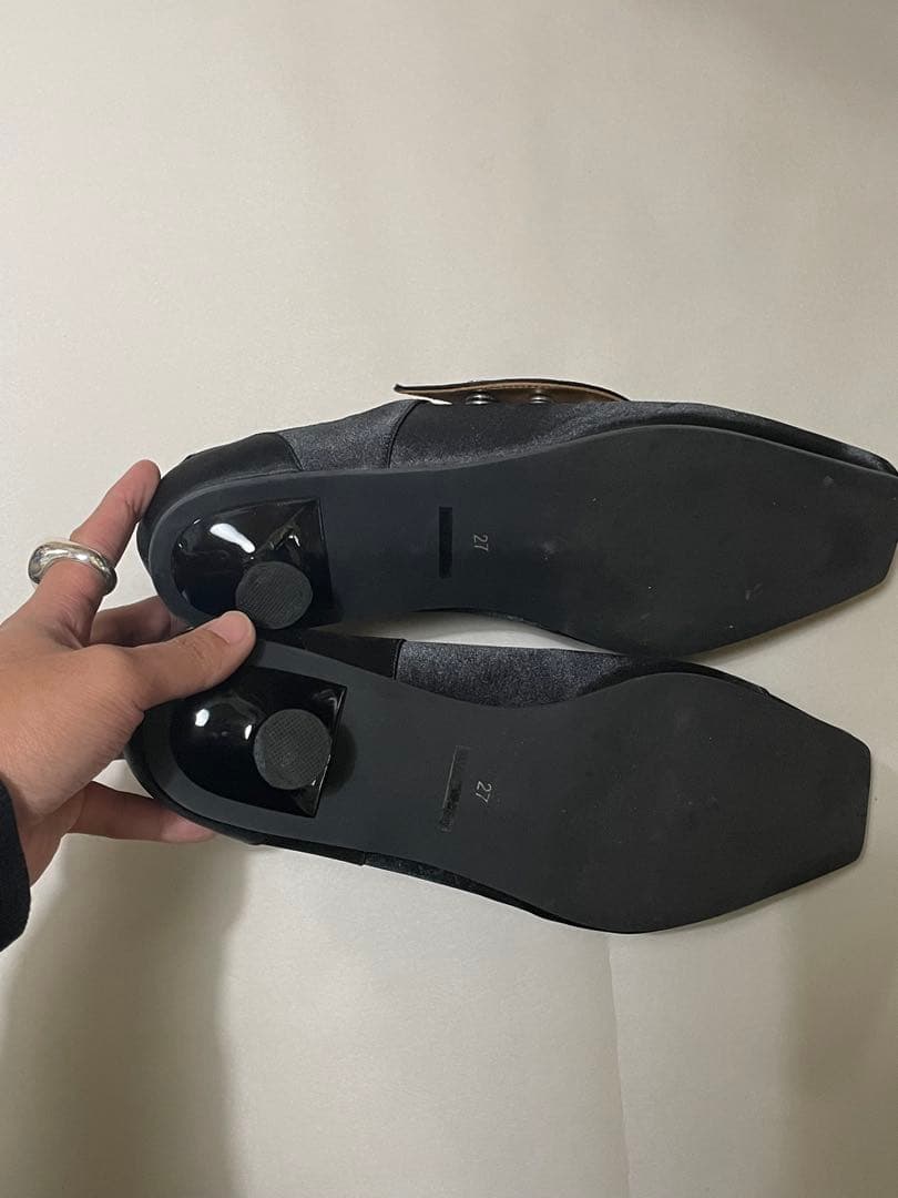 靴 MASU SATIN BAT SHOES(BLACK)27cm