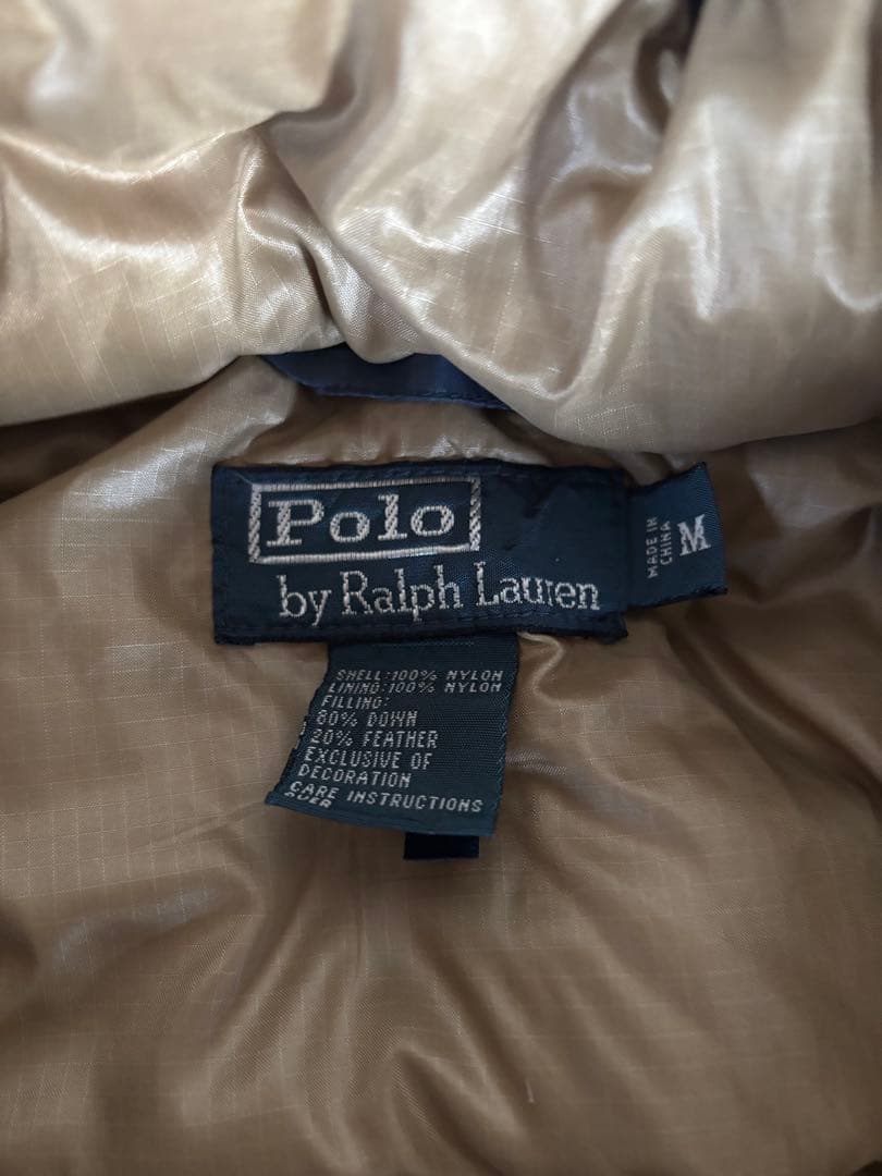 ヴィンテージPolo by Ralph Lauren フード付きダウンベスト M