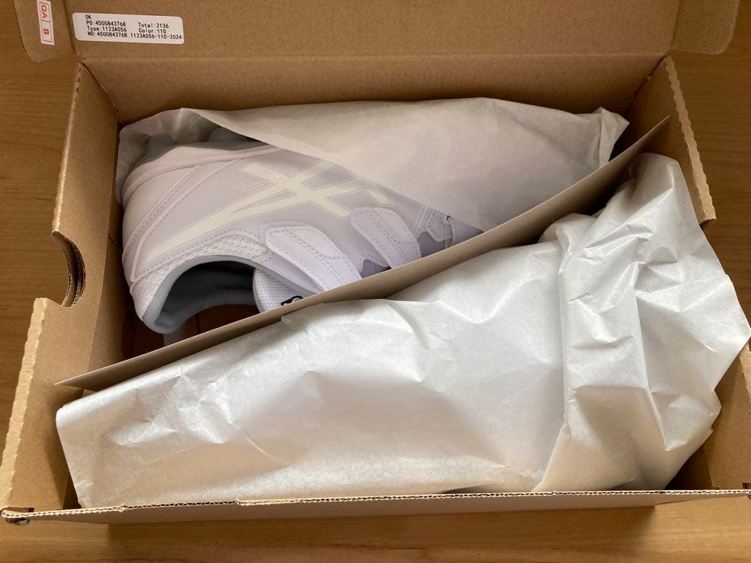 asics NEOCONNECT MG ホワイト スパイクシューズ ベルクロ