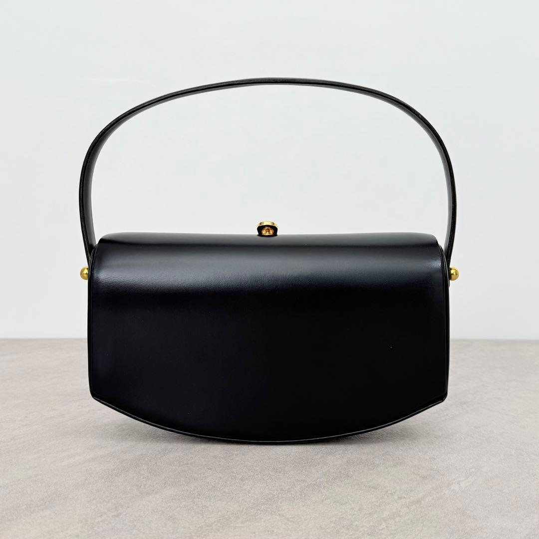 美品 WAKO 銀座和光 フォーマル ハンドバッグ ダークネイビー