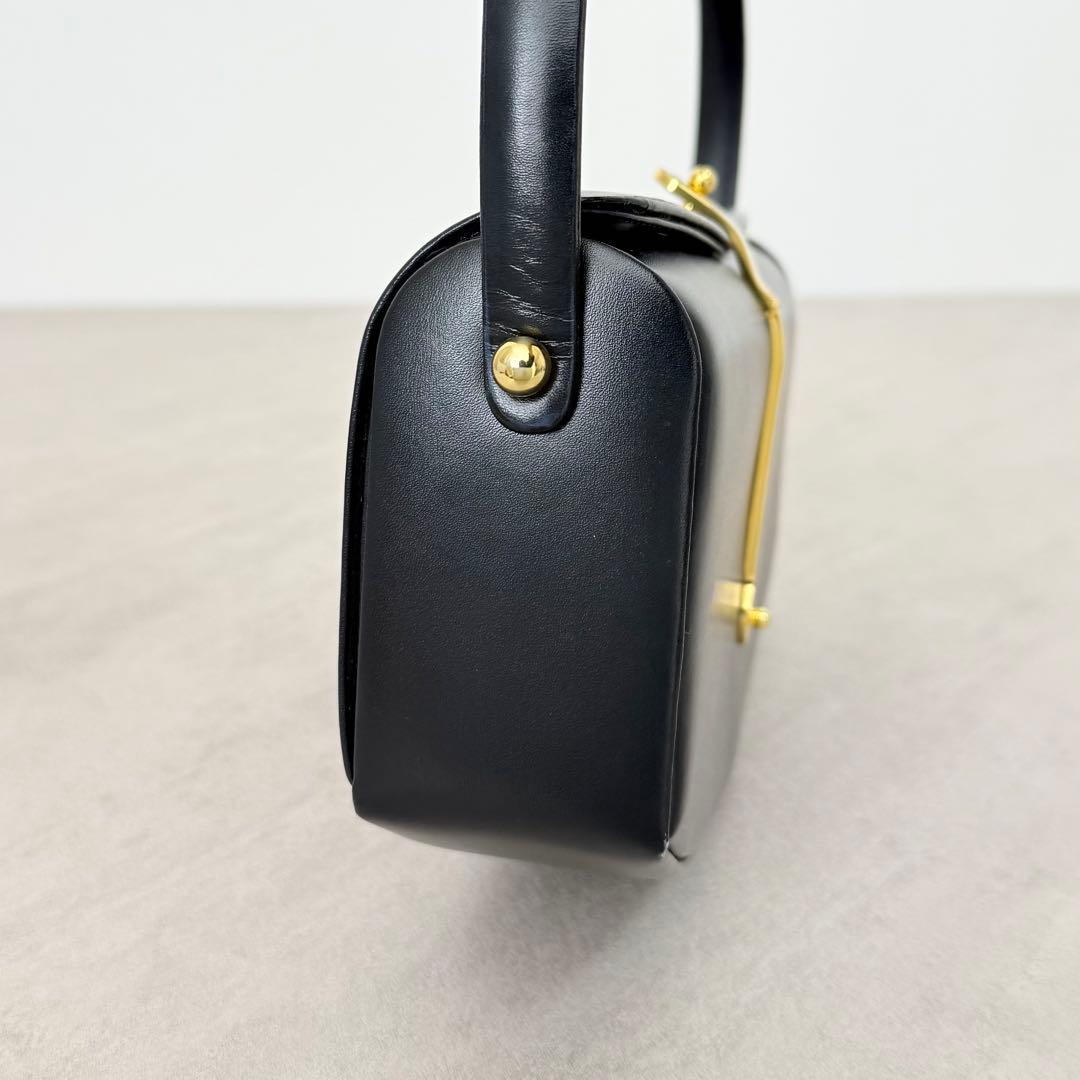 美品 WAKO 銀座和光 フォーマル ハンドバッグ ダークネイビー