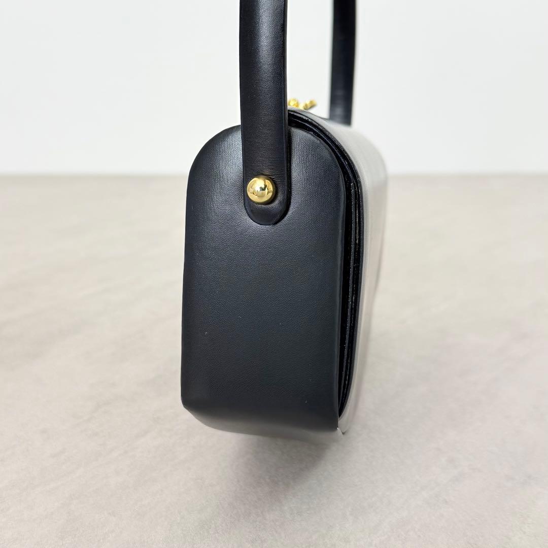 美品 WAKO 銀座和光 フォーマル ハンドバッグ ダークネイビー